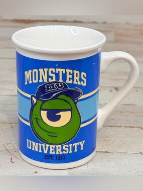 Monsters University MU Mike Wazowski Sulley Blue Coffee Mug Cup Disney Pixar